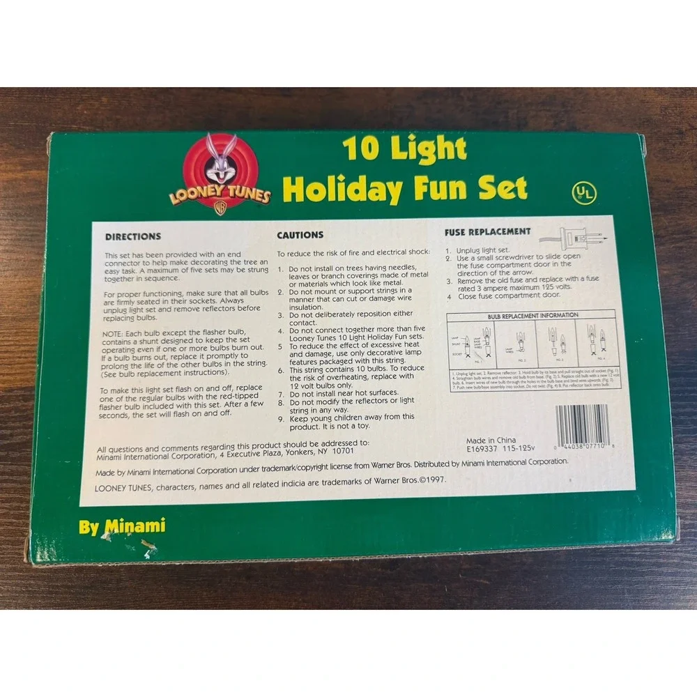 VTG Classic Looney Tunes 10 Christmas Light Holiday Set 1997 Tested By‎ Minami